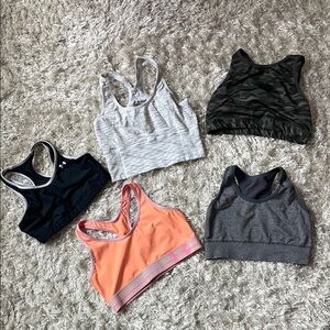 Set of 5 Sports Bras in Various Colors